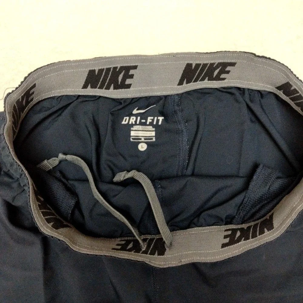 Nike‎ Track Pants Mens L Blue Woven Workout Lightweight Running Training 377788